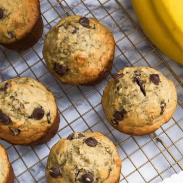 Banana Avocado Chocolate Chip Muffins